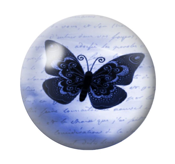 Cabochon en Verre Illustré Papillon 12 à 25mm