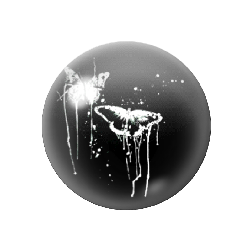 Cabochon en Verre Illustré Papillons Noir et Blanc 12 à 25mm