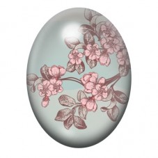 Cabochon en Verre Illustré Fleurs de Cerisier Roses 13x18, 18x25 ou 30x40mm pour la création de bijoux fantaisie - DIY