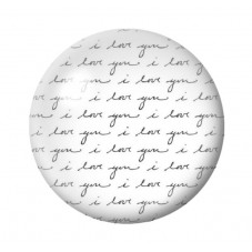 Cabochon en Verre Illustré Ecriture Noir et Blanc 12 à 25mm pour la Création de Bijoux Fantaisie - DIY