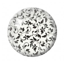 Cabochon en Verre Illustré Fleurs Noir et Blanc 12 à 25mm pour la Création de Bijoux Fantaisie - DIY