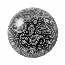 Cabochon en Verre Illustré Noir et Blanc 12 à 25mm pour la Création de Bijoux Fantaisie - DIY