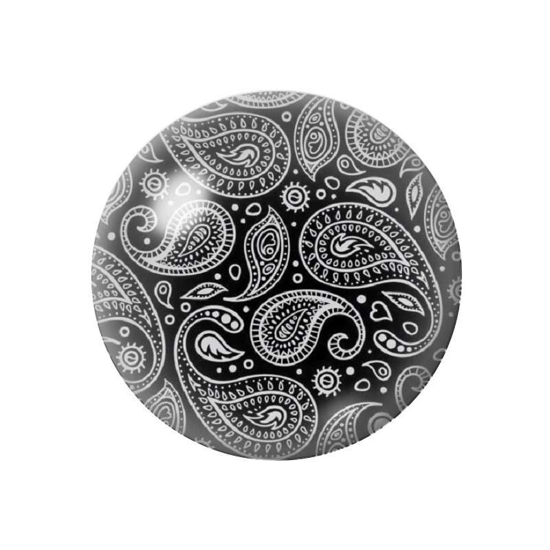 Cabochon en Verre Illustré Noir et Blanc 12 à 25mm