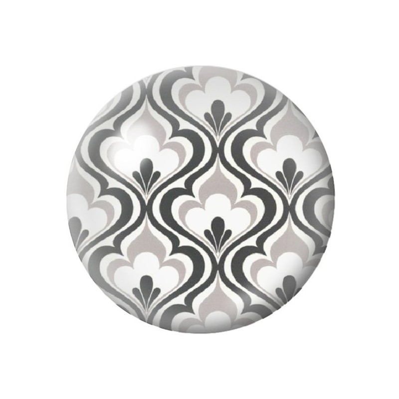 Cabochon en Verre Illustré Noir et Blanc 12 à 25mm