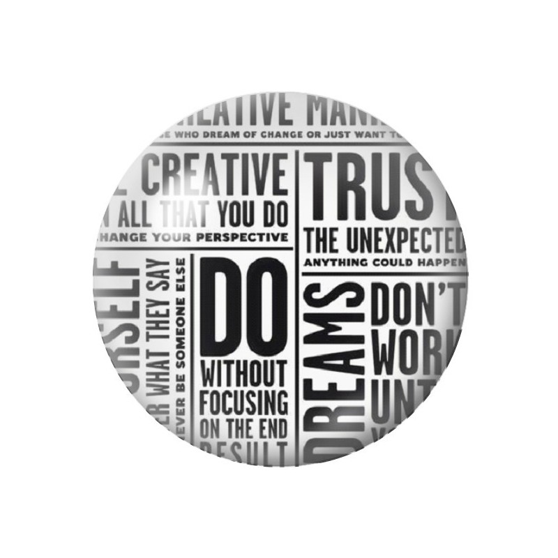 Cabochon en Verre Illustré Journal Noir et Blanc 12 à 25mm