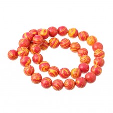 10 Perles Pierre Naturelle Agate Teintée Orange et Jaune 6mm