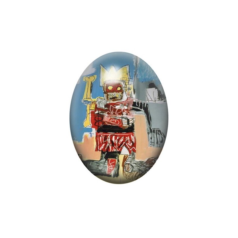 Cabochon en Verre Illustré Street Art Ethnique 13x18, 18x25 ou 30x40mm