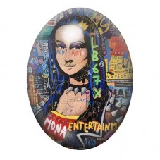 Cabochon en Verre Illustré Street Art La Joconde 13x18, 18x25 ou 30x40mm pour la Création de Bijoux Fantaisie - DIY