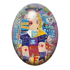 Cabochon en Verre Illustré Portrait Cubiste de Picasso en Street Art 13x18, 18x25 ou 30x40mm pour la création de bijoux fantaisi