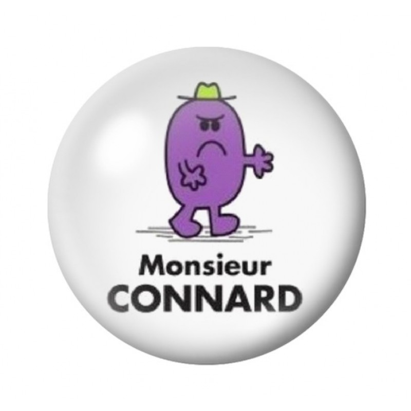 Cabochon en Verre Illustré "Monsieur Connard" Humour 12 à 25mm