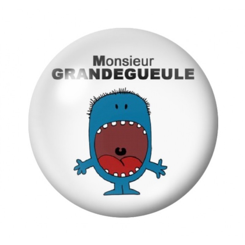 Cabochon en Verre Illustré "Monsieur GrandeGueule" Humour 12 à 25mm