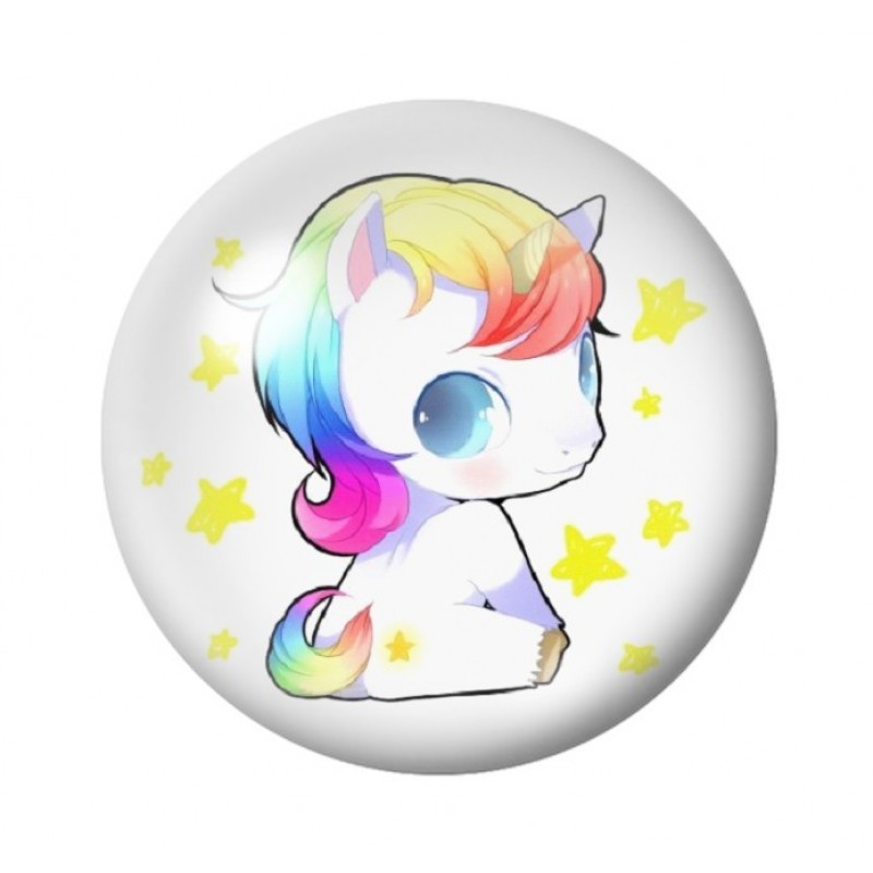 Cabochon en Verre Illustré Licorne 12 à 25mm