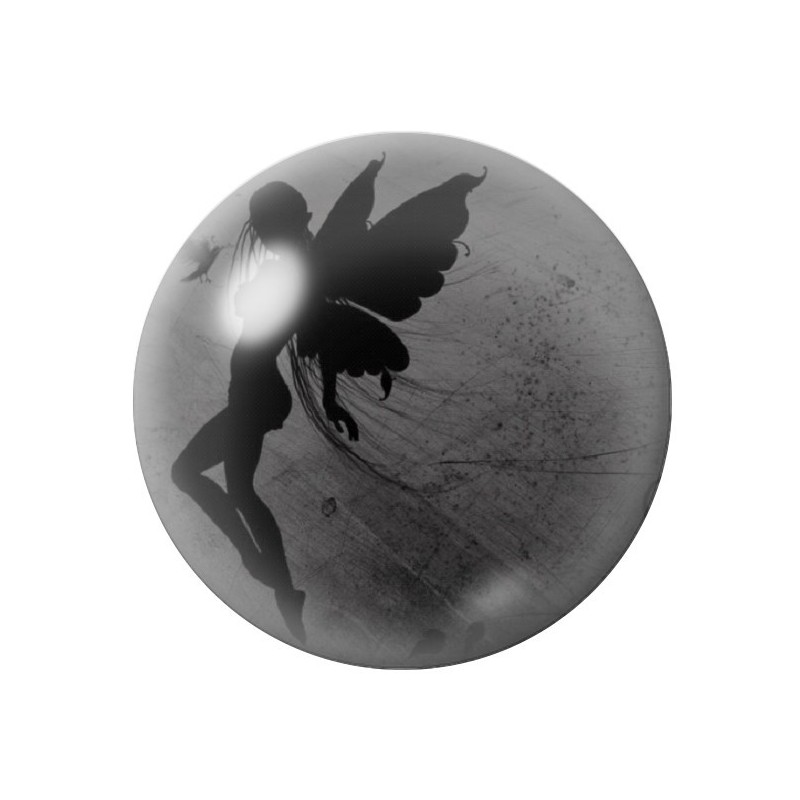 Cabochon en Verre Illustré Fée Noire 12 à 25mm