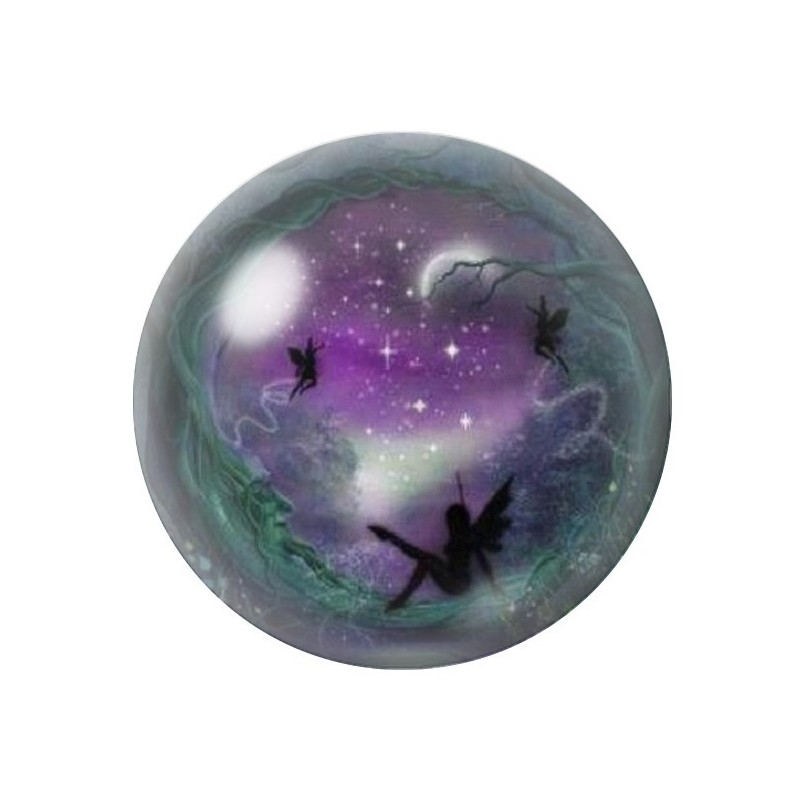 Cabochon en Verre Illustré Fées Lune Etoiles 12 à 25mm