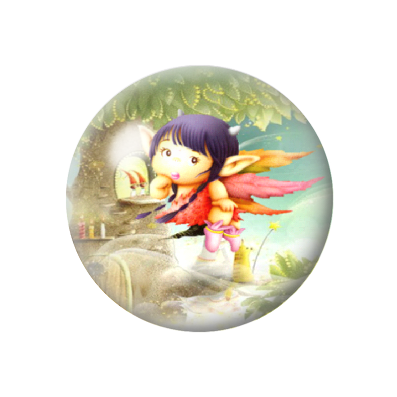 Cabochon en Verre Illustré Fée Lutin 12 à 25mm