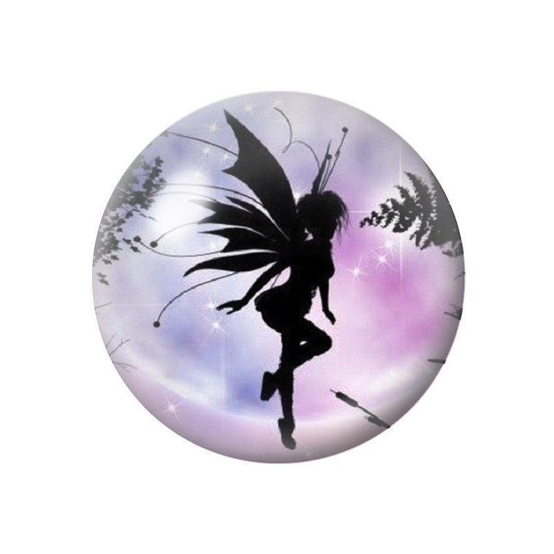 Cabochon en Verre Illustré Fée 12 à 25mm