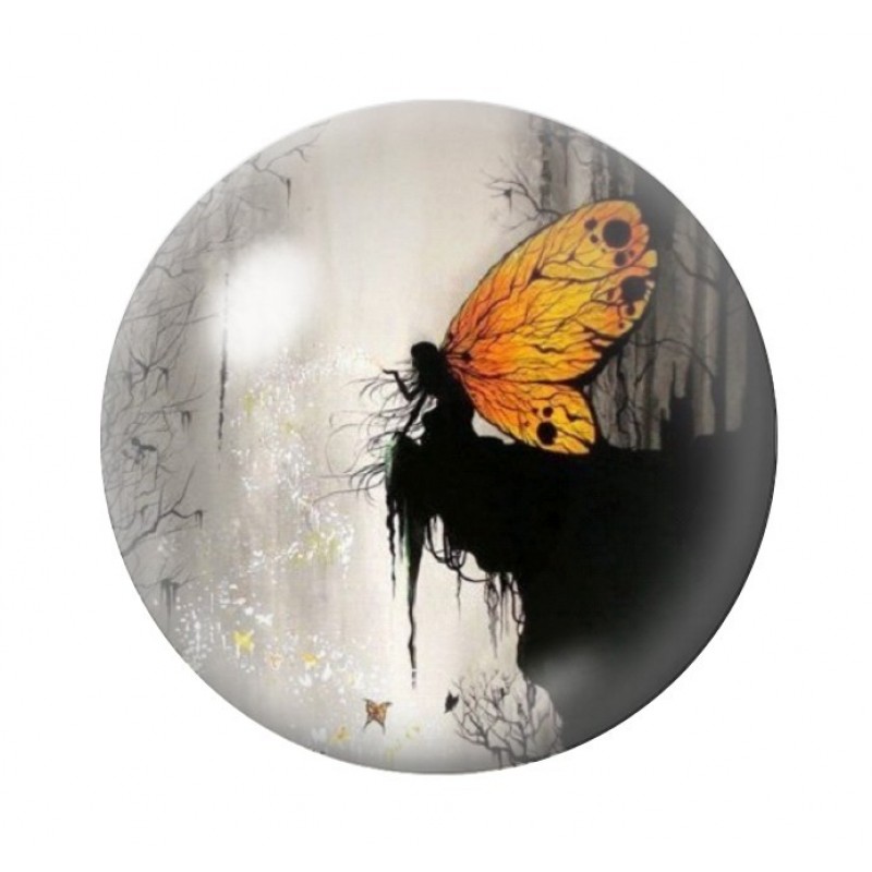 Cabochon en Verre Illustré Fée 12 à 25mm