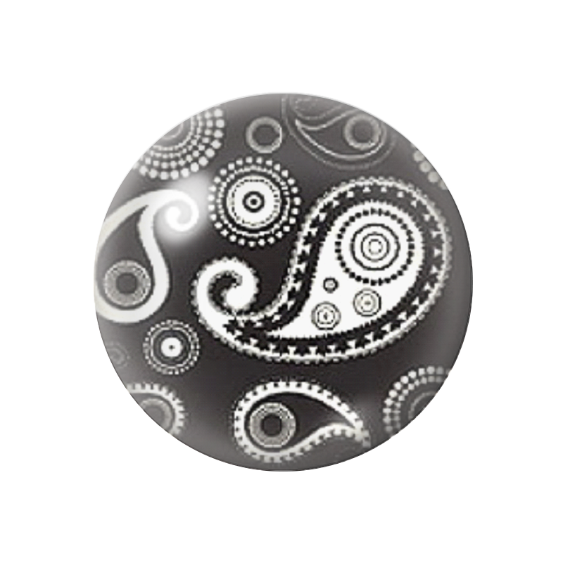 Cabochon en Verre Illustré Noir et Blanc 12 à 25mm