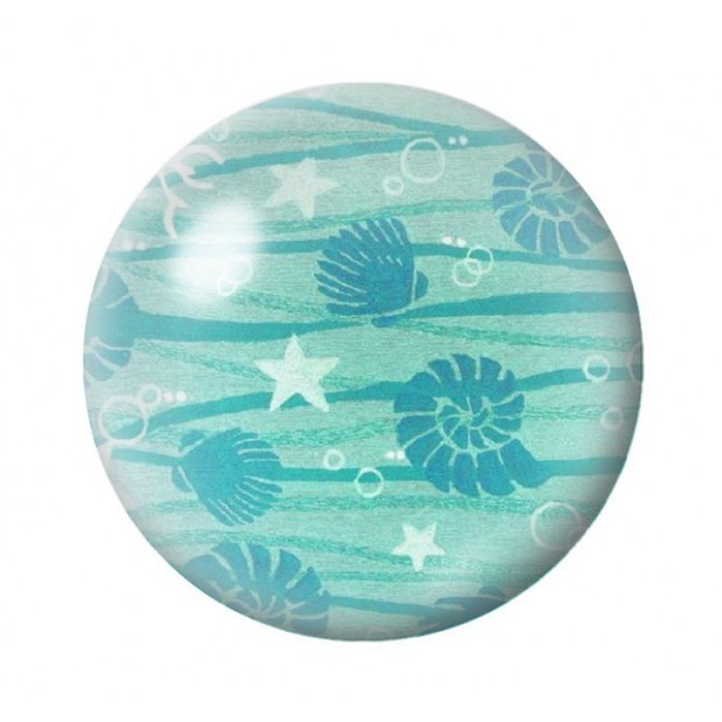 Cabochon en Verre Illustré Tortues de Mer Été 12 à 25mm