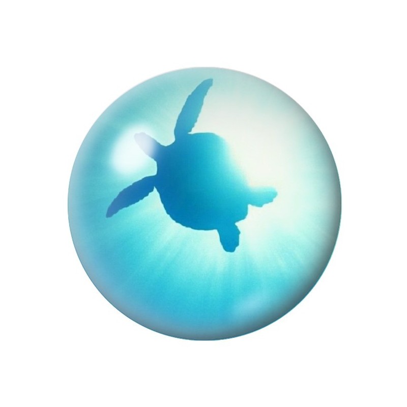 Cabochon en Verre Illustré Tortue de Mer Été 12 à 25mm