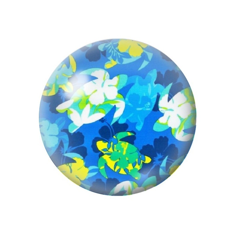 Cabochon en Verre Illustré Tortue de Mer Été 12 à 25mm