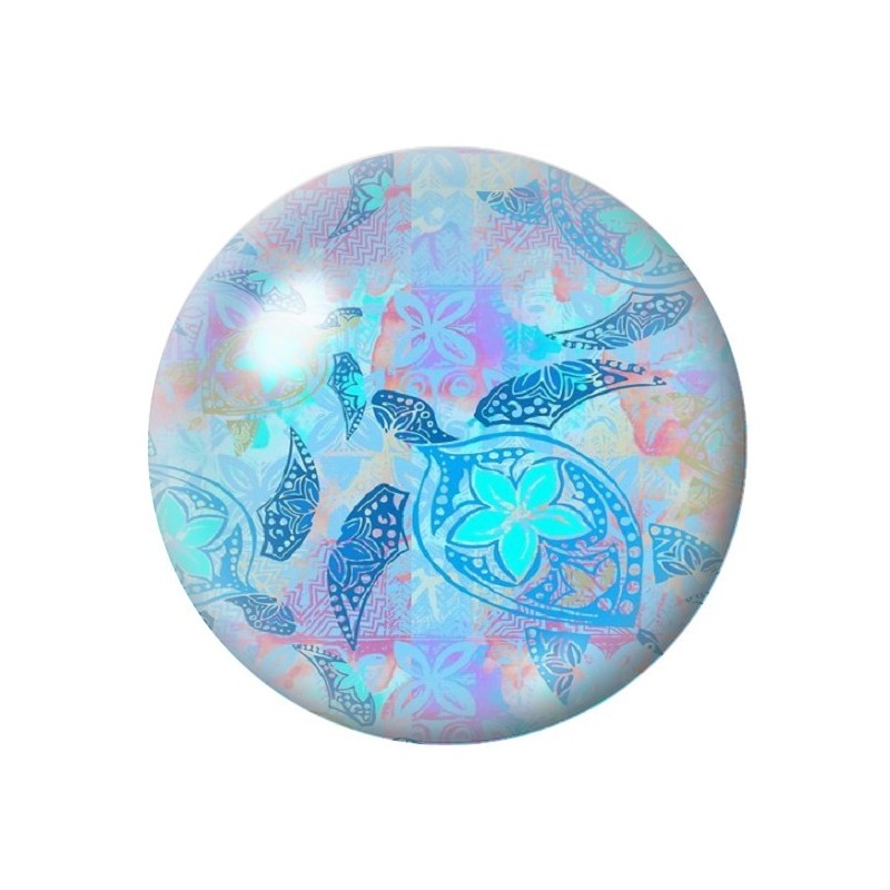 Cabochon en Verre Illustré Tortue de Mer Été 12 à 25mm