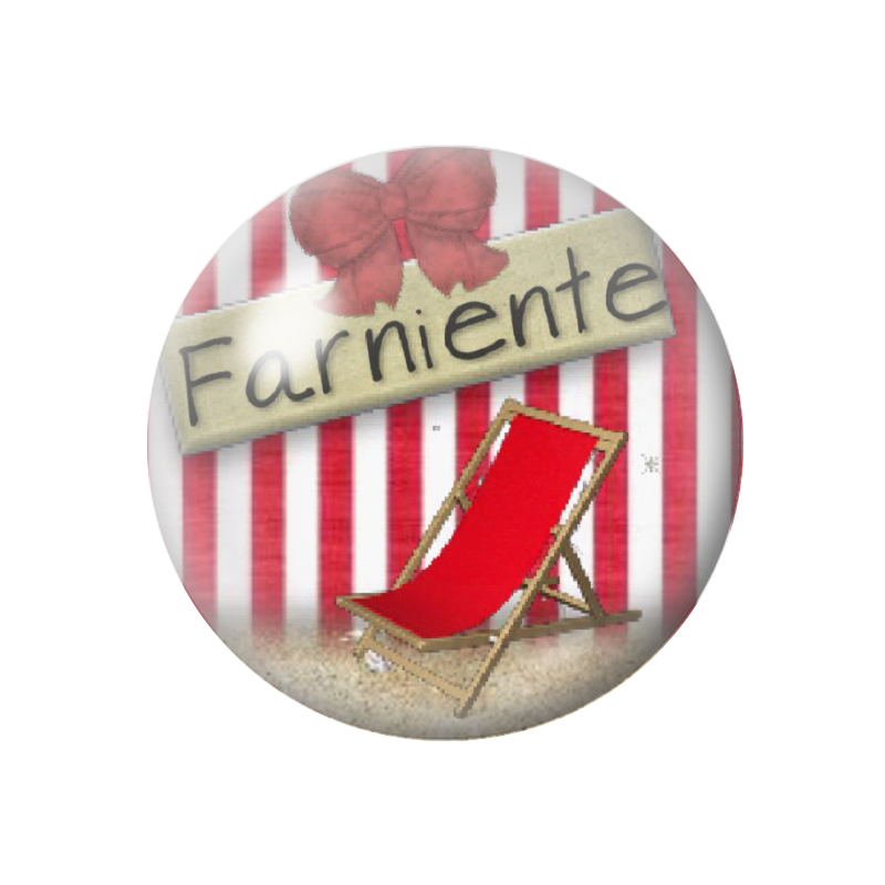 Cabochon en Verre Illustré Farniente Mer Été 12 à 25mm