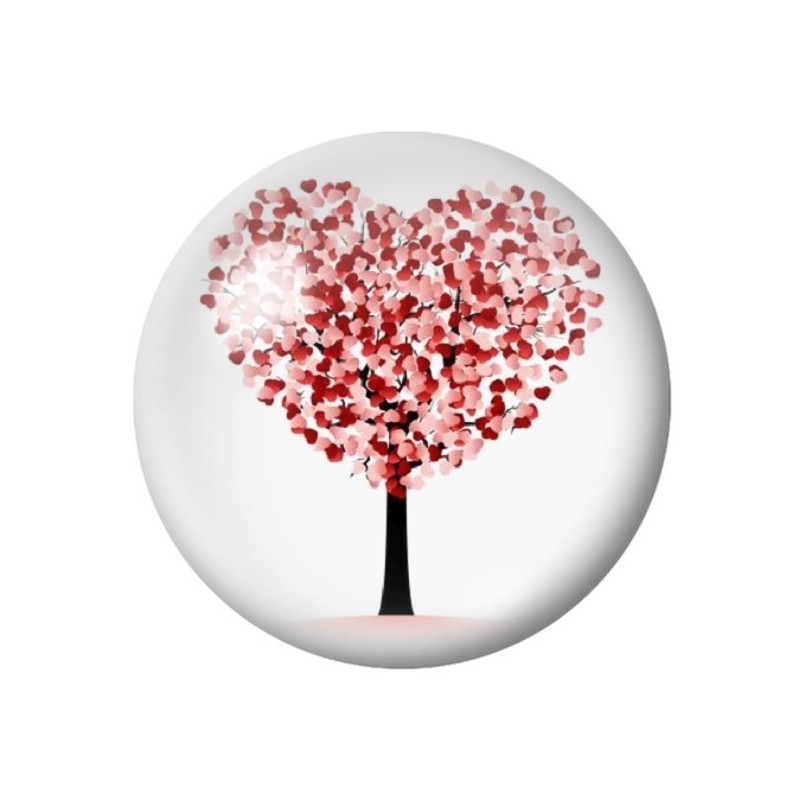  Cabochon en Verre Illustré Arbre Coeur 12 à 25mm