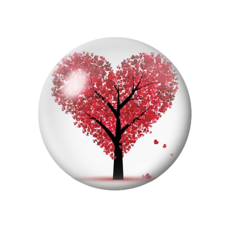  Cabochon en Verre Illustré Arbre Coeur 12 à 25mm