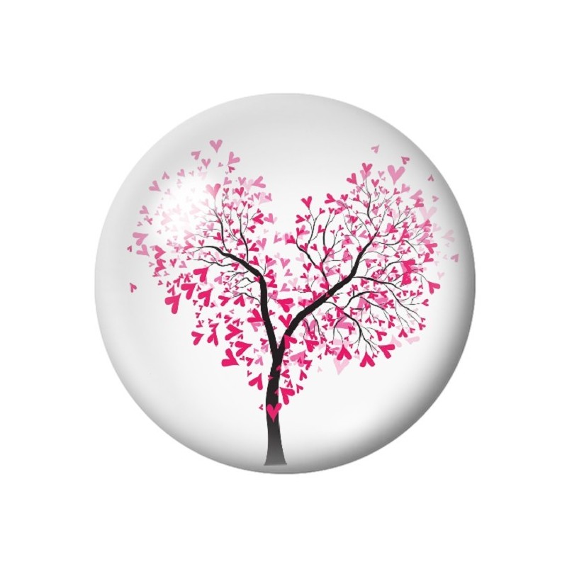  Cabochon en Verre Illustré Arbre Coeur 12 à 25mm