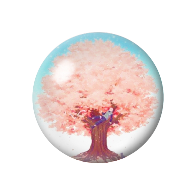  Cabochon en Verre Illustré Arbre Rose 12 à 25mm