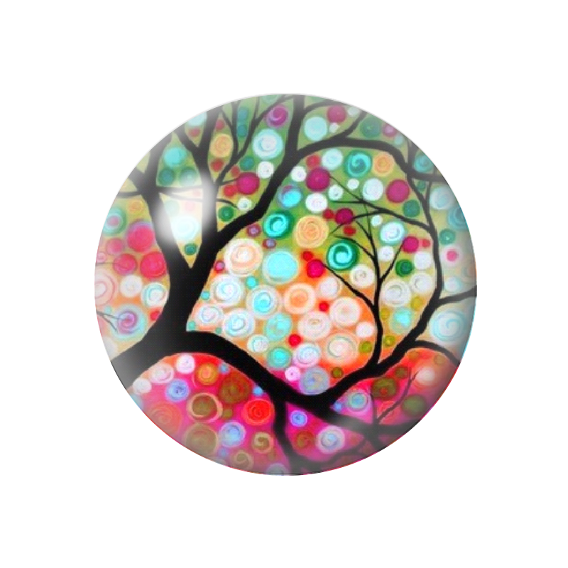 Cabochon en Verre Illustré Arbre 12 à 25mm