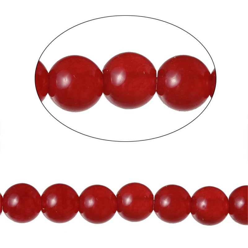 10 Perles Pierre Naturelle Agate Teintée Rose, Mauve, Violet ou Rouge 6mm au Choix