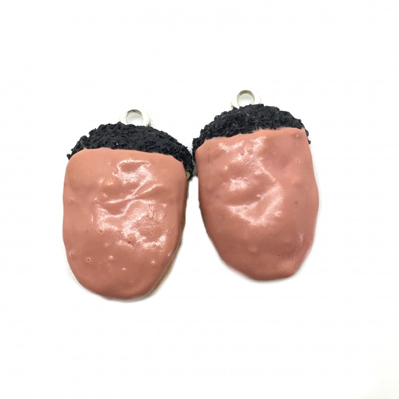 2 Breloques Pisserie Gland en Pâte Polymère Fimo 23x14mm