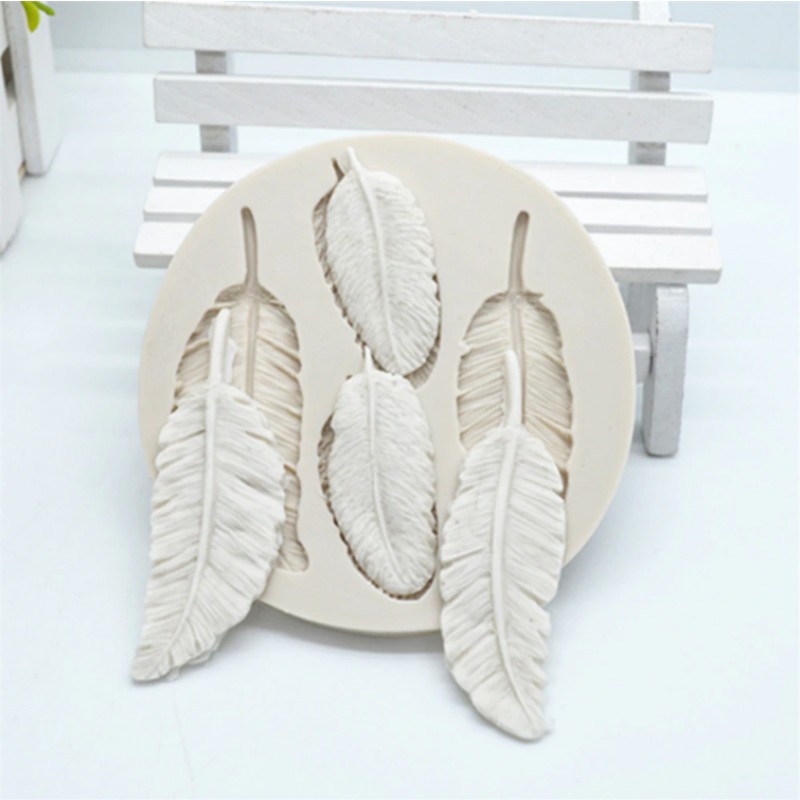 Moule en Silicone Plumes Fimo Résine Gâteau