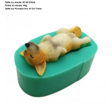 Moule en Silicone Chien Allongé sur le Dos 5,1x2,3cm Résine Fimo Gâteau