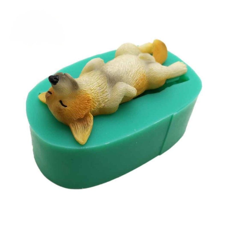 Moule en Silicone Chien Allongé sur le Dos 5,1x2,3cm Résine Fimo Gâteau
