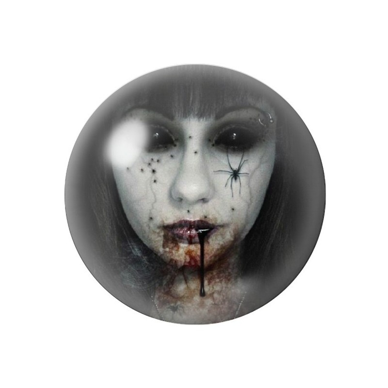 Cabochon en Verre Illustré Femme Araignée Gothique 12 à 25mm