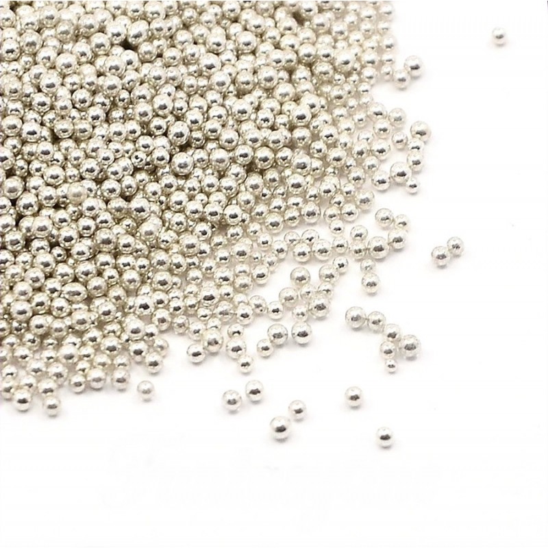 1 Sachet de 10g de Microbilles en Verre Argenté 0.8-1mm