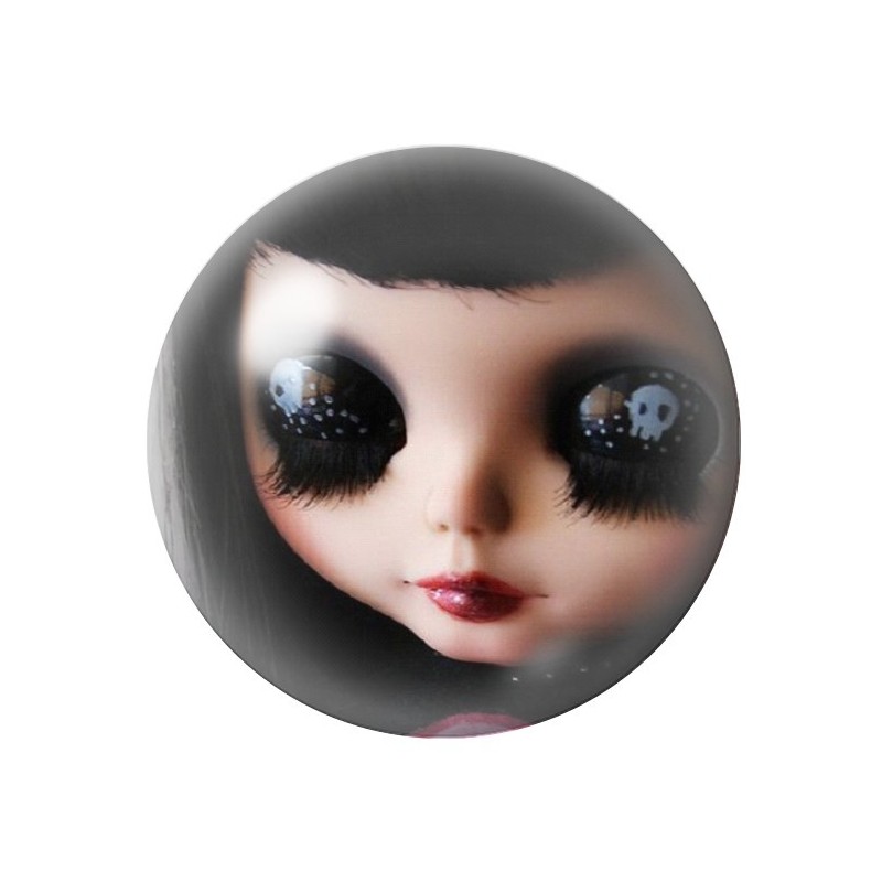 Cabochon en Verre Illustré Poupée Blythe Gothique 12 à 25mm 