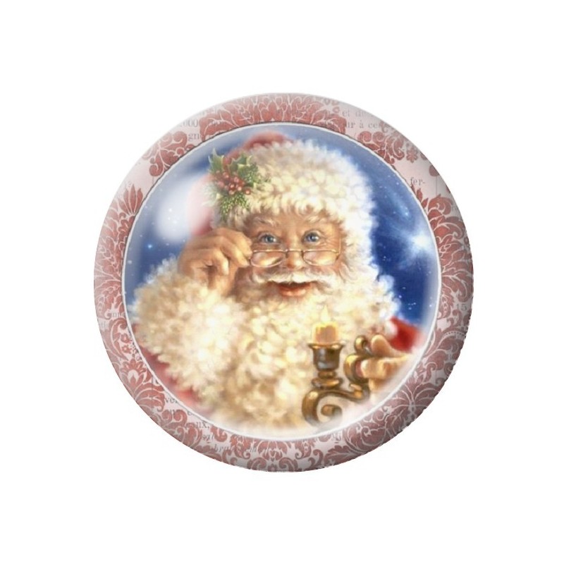 Cabochon en Verre Illustré Père-Noël 12 à 25mm