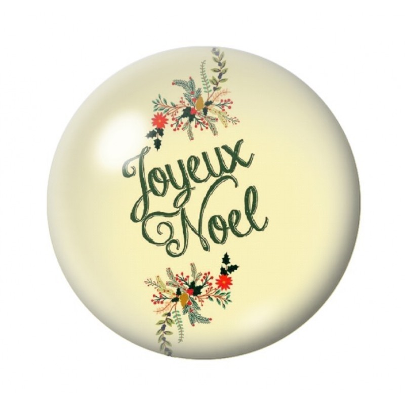 Cabochon en Verre Illustré Joyeux Noël 12 à 25mm