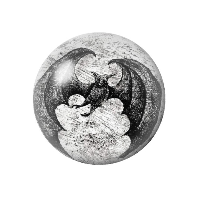 Cabochon en Verre Illustré Chauve-Souris Halloween 12 à 25mm