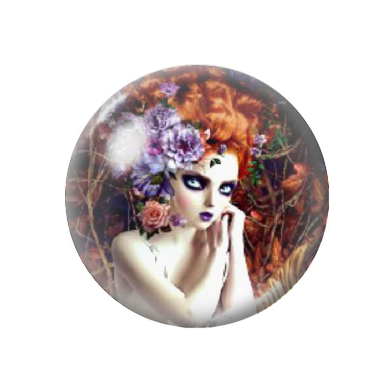 Cabochon en Verre Illustré Femme 12 à 25mm