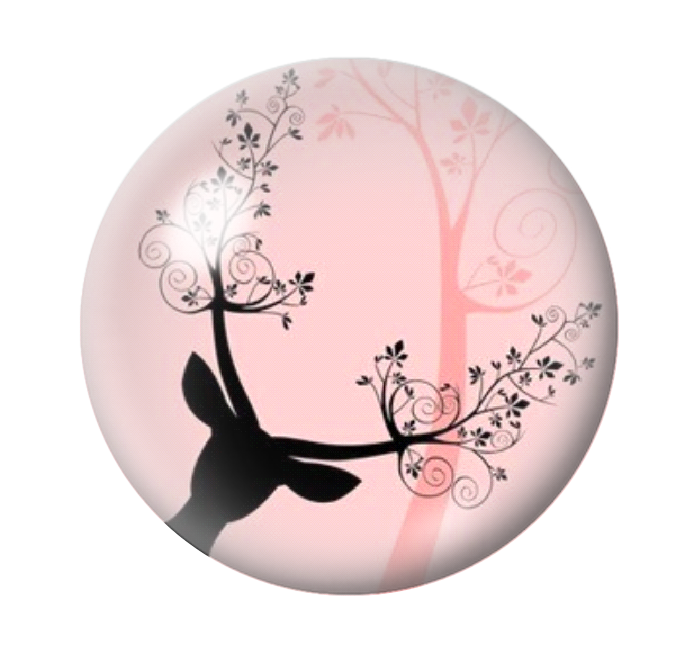 Cabochon en Verre Illustré Cerf 12 à 25mm