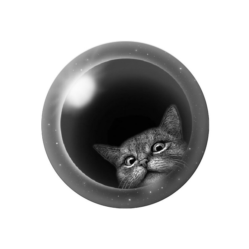 Cabochon en Verre Illustré Chat Etoiles 12 à 25mm