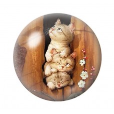 Cabochon en Verre Illustré 3 P'tits  Chats 12 à 25mm pour la Création de Bijoux Fantaisie - DIY