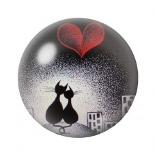 Cabochon en Verre Illustré Chats Amoureux 12 à 25mm pour la Création de Bijoux Fantaisie - DIY