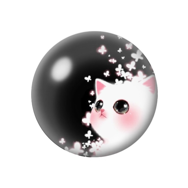 Cabochon en Verre Illustré Chat 12 à 25mm