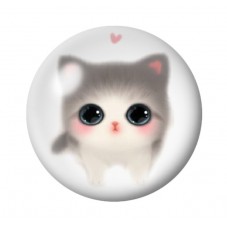 Cabochon en Verre Illustré Chat 12 à 25mm pour la Création de Bijoux Fantaisie - DIY